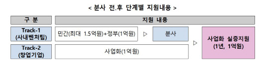 <사내벤처 프로그램 지원 개념도>